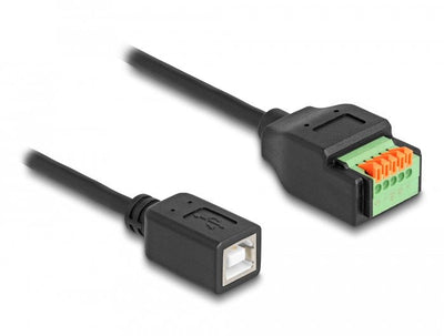 Delock Adapter USB 2.0 , Connector Usb-b Bloque Terminals 5 Pines Black 15CM — image 1