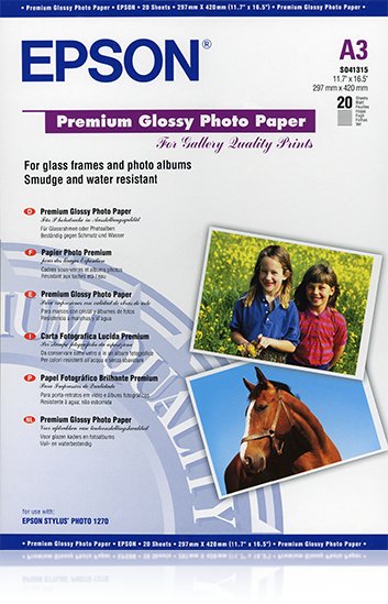 Epson Paper Inkjet Fotografico Glossy Premium A3 20 Hojas