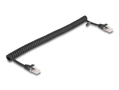 Delock 87992 Cable RJ45 Espiral, Male a Male CAT.5E 1M, Black — image 1