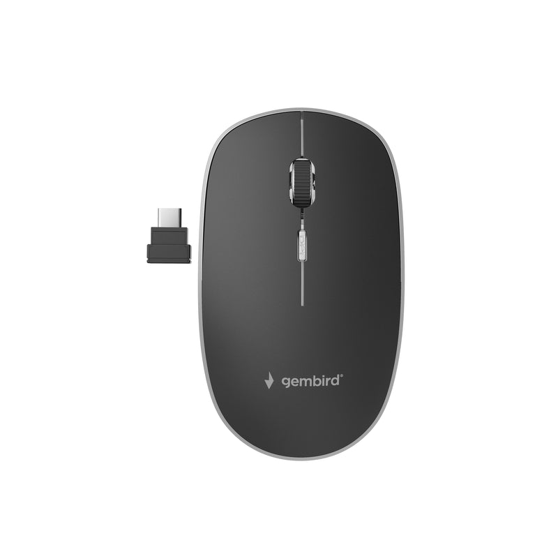 Mouse Óptico Wireless Quiet Black Receptor Type-c MUSW-4BSC-01