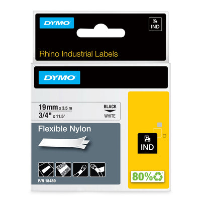 Dymo Tape Nylon Flexible Ind Black Sobre White Multicolour 18489 — image 1