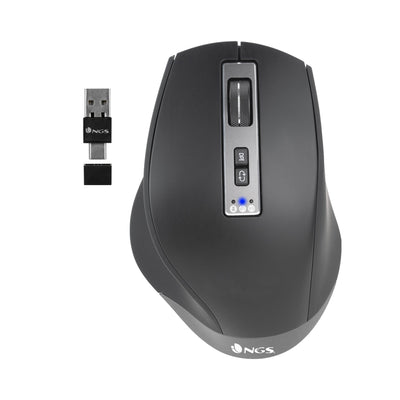 Ngs Mouse Ergonómico Wireless Bluetooth Blur-rb Battery Rechargeable Up To 3200 DPI Black — image 1