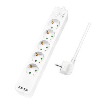 Logilink Power Strip Plugs 5VÍAS, 1,5M 2x USB 5V/2,1A Max. — image 1