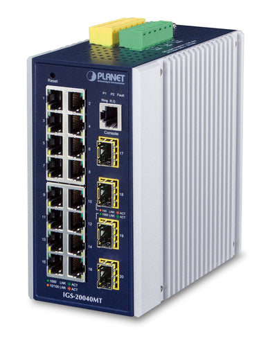 Planet IGS-20040MT Switch Gestionado L2 + Gigabit Ethernet [10/100/1000] Blue White — image 1