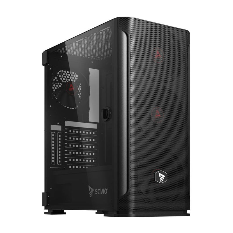 Savio PC Case Shadow X2 Mesh/Glass Computer Black