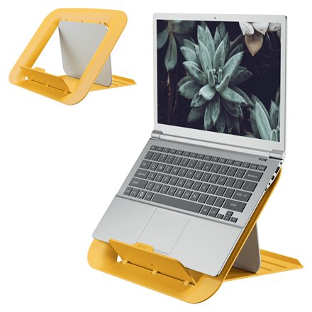 Leitz Ergo Cosy Stand Adjustable Laptop - Design Ergonomico - Height Adjustable - Colour Yellow Calido