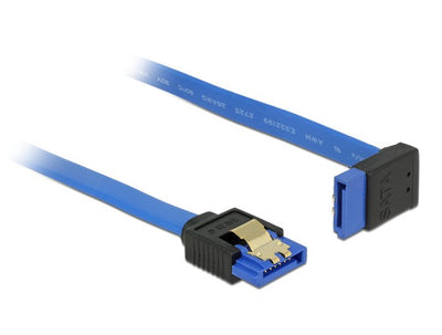 Delock Cable SATA 6GB S Buchse Gerade SATA Buchse Oben Gewinkelt 50CM Blue With Goldclips — image 1