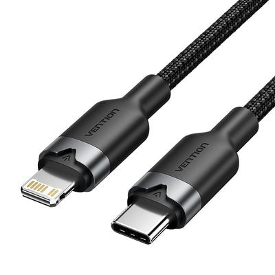 Vention USB Cable Type-c Lightning Lalbf USB Type-c Male Lightning Male 27W 480Mbps 1M Black