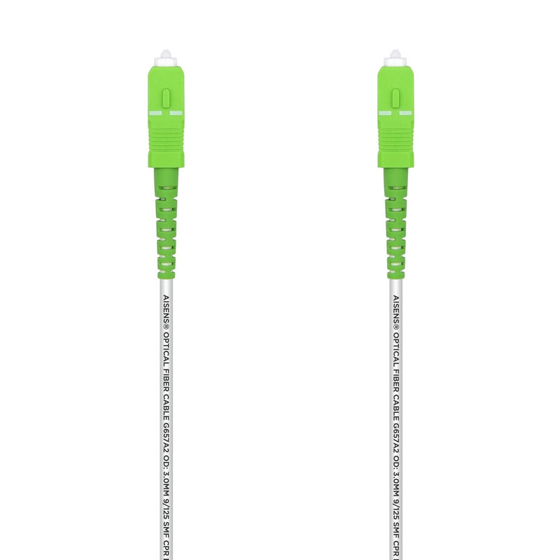 Aisens Cable Fibre Optic G657A2 3.0 9/125 Smf Simplex Cpr Dca Lszh - Sc/Apc-sc/Apc - 20M - White