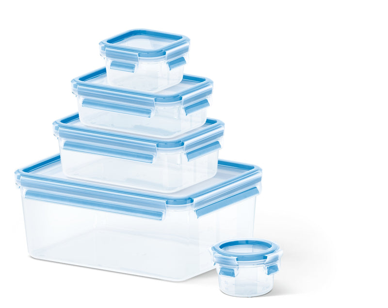 Emsa Food Clip&close 508568 5 Pcs. Set Transparent/Blue