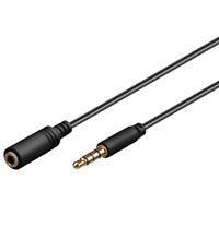 3.5MM Jack Extension Cable Black, 1M - 3.5MM Plug (4-PIN, — image 1