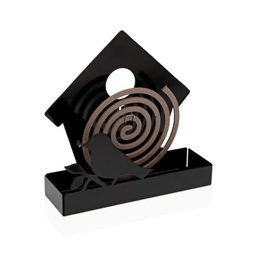 Support for mosquito coils Versa Black Metal 5 x 17 x 17 cm Bird