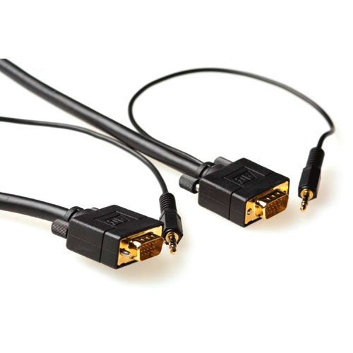 3 Metre High Performance VGA + Audio Connection Cable Male-male