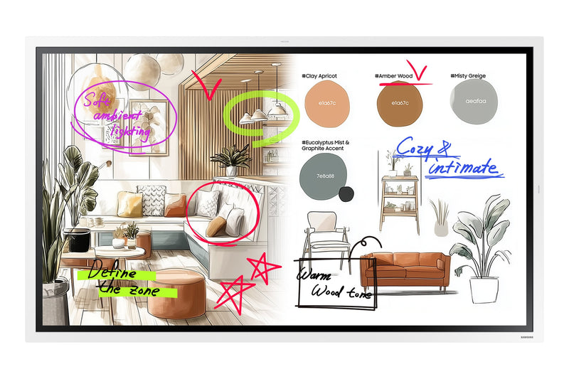 Samsung Whiteboard WM55FX White Interactive 139,7CM (55) 3840 X 2160 Pixels Screen Touchscreen Grey White HDMI