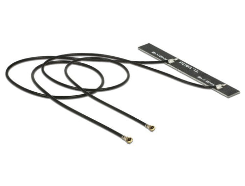 Delock Double Antenna WLAN Wi-Fi 6E Double Band 2 X Mhf® 4L Male 5 dBi And Pcb 2 X 25CM Internal Self-adhesive — image 1