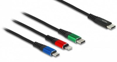 Delock Cable Charging USB 3 1 USB Type-c™ a Lightning™ / Micro USB / USB Type-c™ 30CM — image 1