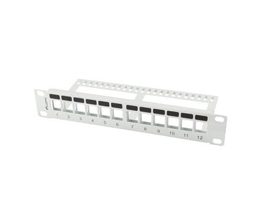 Lanberg Patch Panel Blank 12 Ports 1U With Organiser Módulos Keystone Grey — image 1