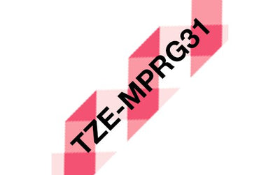 Brother TZE-MPRG31 Black Sobre Red Guinga Roll (1 2CM X 4M) 1 Cinta(s) Type Laminated Brother PT-H110 P-touch  — image 1