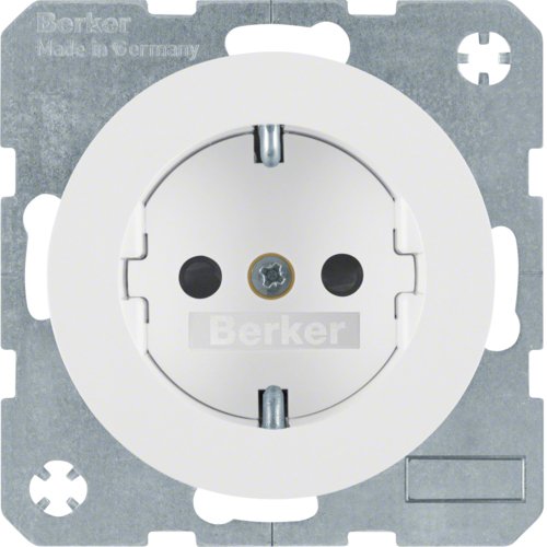 Berker 47232089 Socket Power Schuko R.1 R.3 White Polar, Glossy