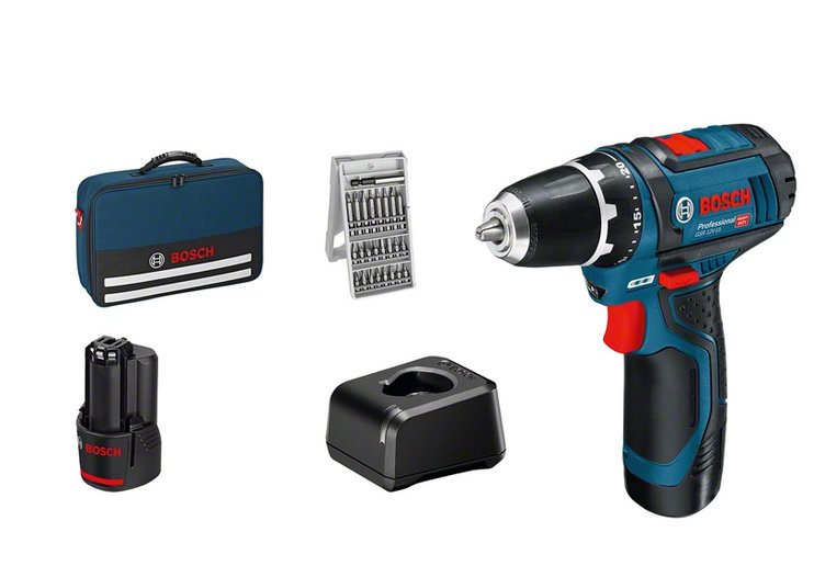 Bosch Professional 12V System Atornillador a Battery Gsr 12V-15 (incl. 2 Batteries 2.0AH, Charger Gal 12V-20,