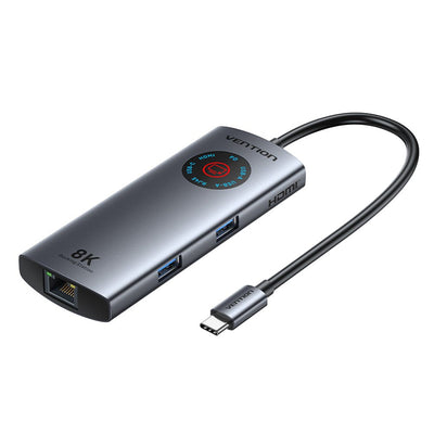 Vention Docking USB Type-c Tqzhb RJ45 2x USB 1x USB Type-c 1x HDMI 1x USB Type-c Pd Grey — image 1