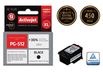 Activejet Ink AC-512R (reemplazo Canon PG-512 - Premium - 18ML - Black — image 1
