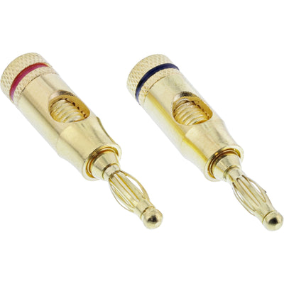 Inline Bana Plug Screw Version Metal Gold 1X Red 1X Black — image 1