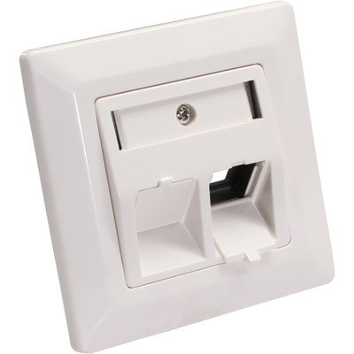 Inline Frame Set 2x RJ45 Bu/Lsa Empotrado, Keystone Snap-in, RAL9010, White Puro — image 1
