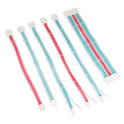 Kolink Core Adept Braided Cable Extension Kit - Brilliant White Neon Blue Pure Pink — image 1
