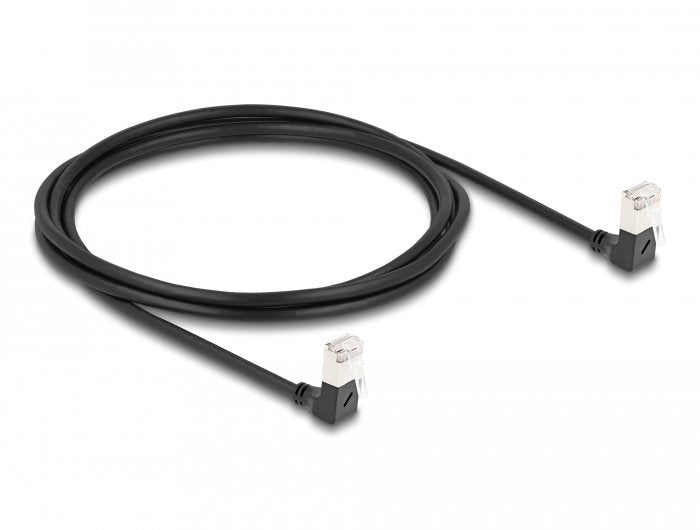 Delock Network Cable RJ45 CAT.6A S/FTP Slim 90° Unten / Unten Angular 2M