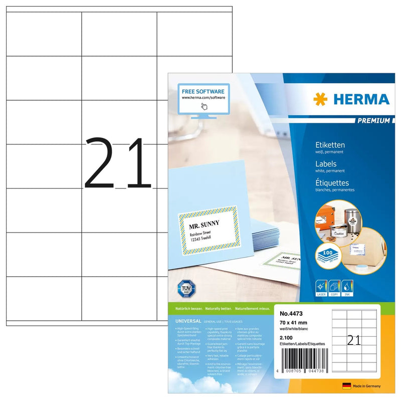 Herma 4473 Label Printer White Label Printer Self-adhesive