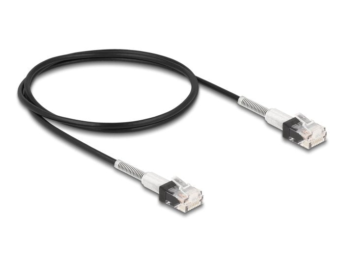 Delock 80389 RJ45 Network Cable With Double Protection Contra Doblado CAT.6A UTP Slim 1M Black
