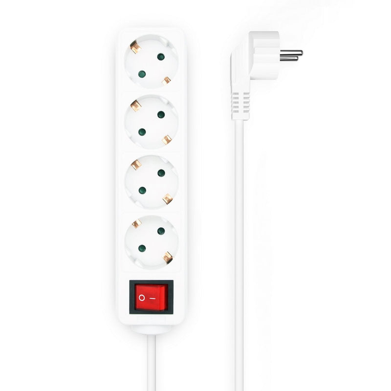 Aisens Power Strip 4 Sockets With Switch With Cable 3×1.5MM2 - 1.4M - White