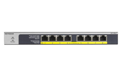 NETGEAR Hub Switch GS108LP-100EUS 8XGIGABIT/Pared+rack/8XPOE GS108LP-100EUS — image 1