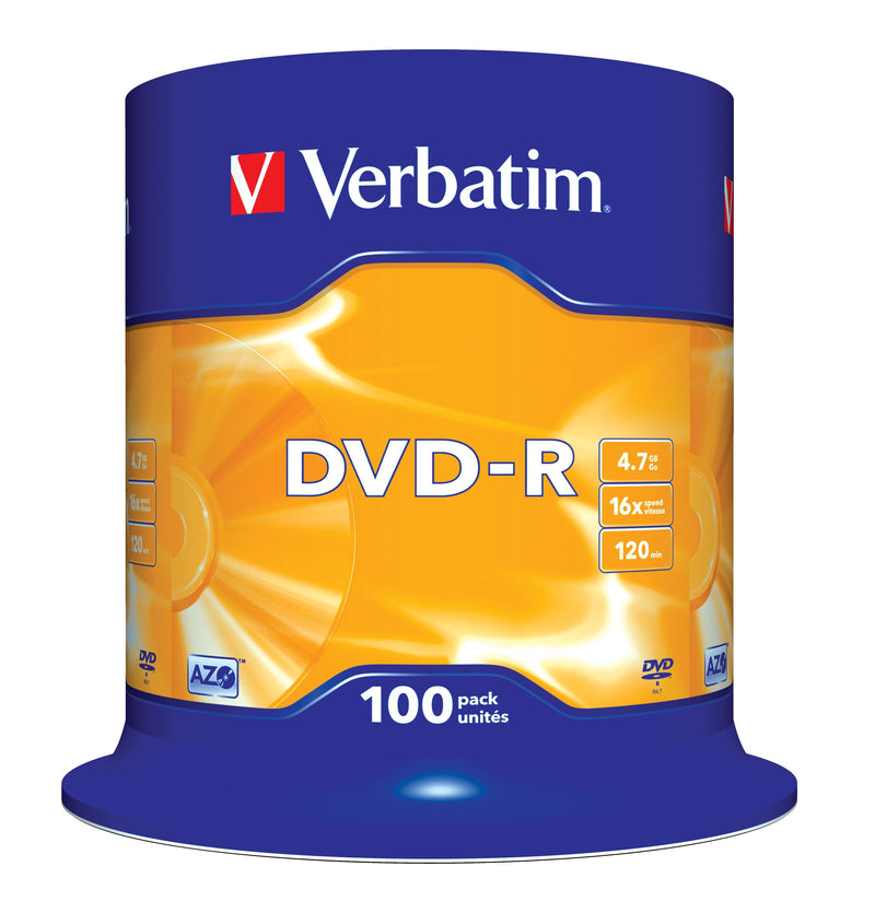 Verbatim Dvd-r Advanced Azo 43549 - 4.7GB · 16X · Tarrina 100 Units