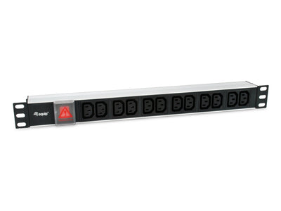 Power Strip Power Aluminium Rack 19 1U 12 Sockets IEC C13 With Switch Cable 1.8M — image 1
