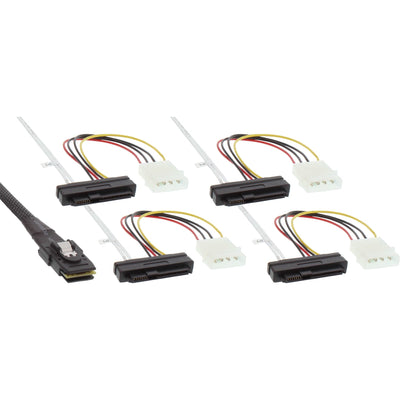 Inline Cable Sas Mini Sas SFF-8087A 4X Sas SFF-8482 + Power 0,75M — image 1