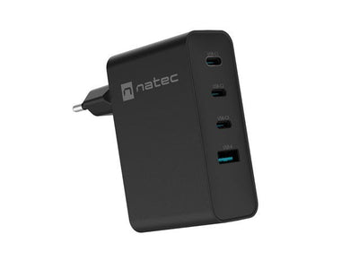 Natec Charger Ribera GaN 100W 3x USB-C + 1x USB-A PD 3.0 QC3.0 Black — image 1