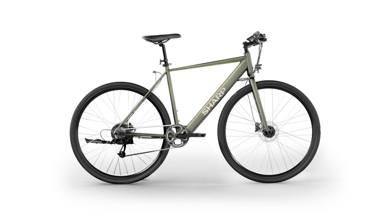 Sharp Gravel E-bike 250W Motor App 70KM Grn Glanz