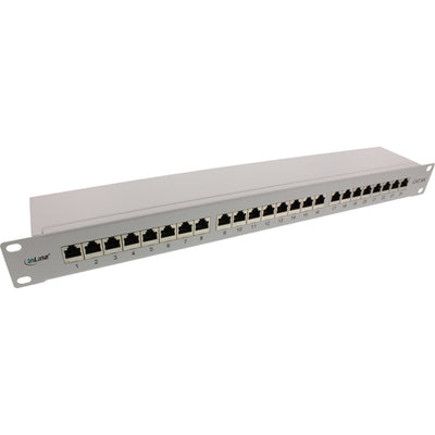 Inline Patch Panel 19 CAT.6A 24 Ports 1U Grey Claro RAL7035 — image 1