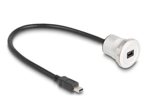 Delock USB 2.0 Mini-b Einbaubuchse With Cablep. St. Alu. 30CM — image 1