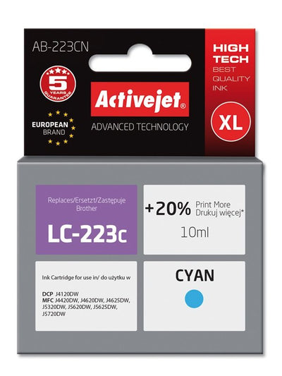 Activejet Ink AB-223CN (reemplazo Brother LC223C - Supreme - 10ML - Cyan — image 1