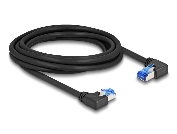 Delock RJ45 Network Cable CAT.6A S/FTP Rechts / Links Angular 3M Black