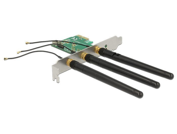 Delock 89568 Card Pci Express X1 1 X Slot Clave a M.2 Internal With 3 Antenas Externas - Factor Forma Low Perf