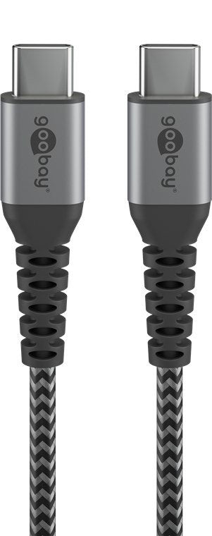Goobay Cable 49302 USB-C To USB-C Textile With Metal Plugs (space Grey Silver), 1M — image 1