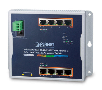 Planet WGS-4215-8P2S Switch Gestionado Gigabit Ethernet [10/100/1000] Energía Sobre Ethernet [PoE] Black — image 1