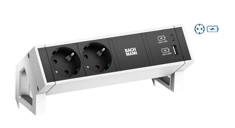 Bachmann Power Strip Desk 2 902.932 White/Black