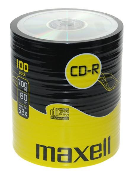 Maxell Cd-r 80XL 52X 100 Pack 700MB 100 Pieces - Cd-rw VÍRGENES120 Mm, 80 Min, 52X