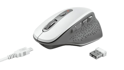 Trust Mouse Ergonómico Wireless Ozaa/ Up To 2400 DPI/ White — image 1