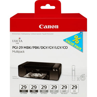 Genuine Ink Multipack PGI-29 Mbk/Pbk/Dgy/Gy/Lgy/Co — image 1